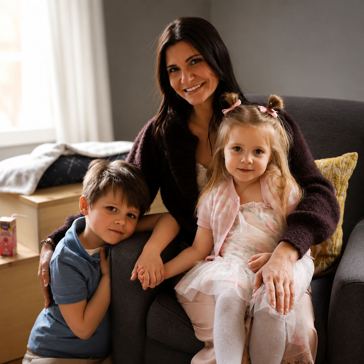 Summer with her two children